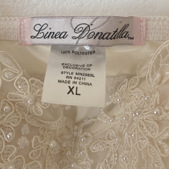 Linea Donatella bridal white embellish with pearls and lace chemise - Picture 2 of 7